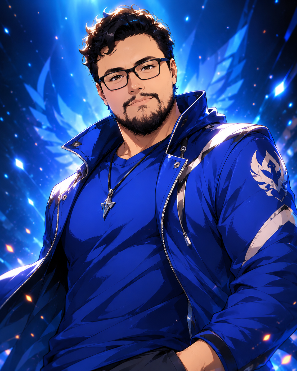 Anime-style portrait of Dad